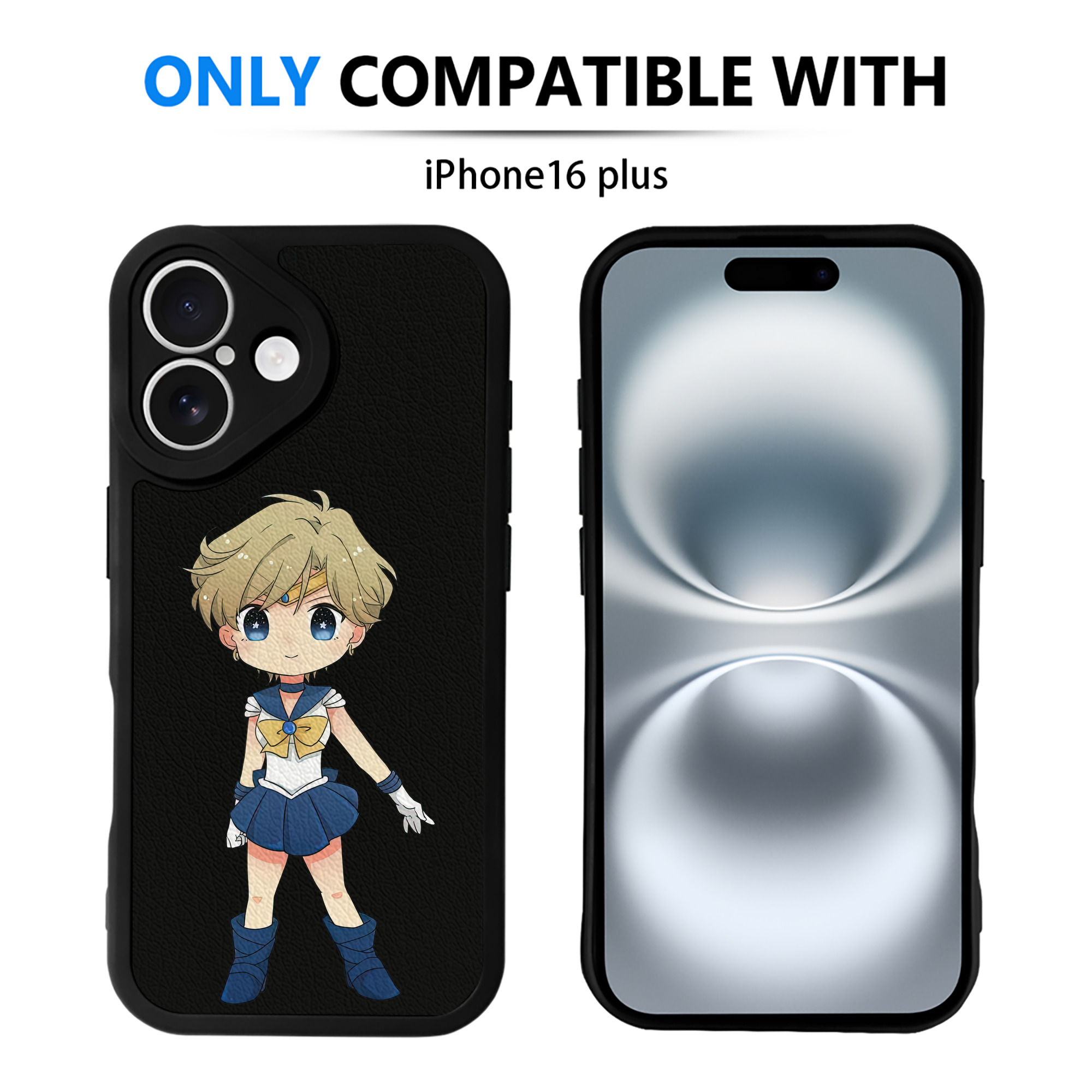 （画像用） 美少女戦士セーラームーン 天王はるか Sailor Moon Tenoh Haruka 【iPhone 16シリーズ対応】シリコンスマホケース（レザー調） 材質：シリコン